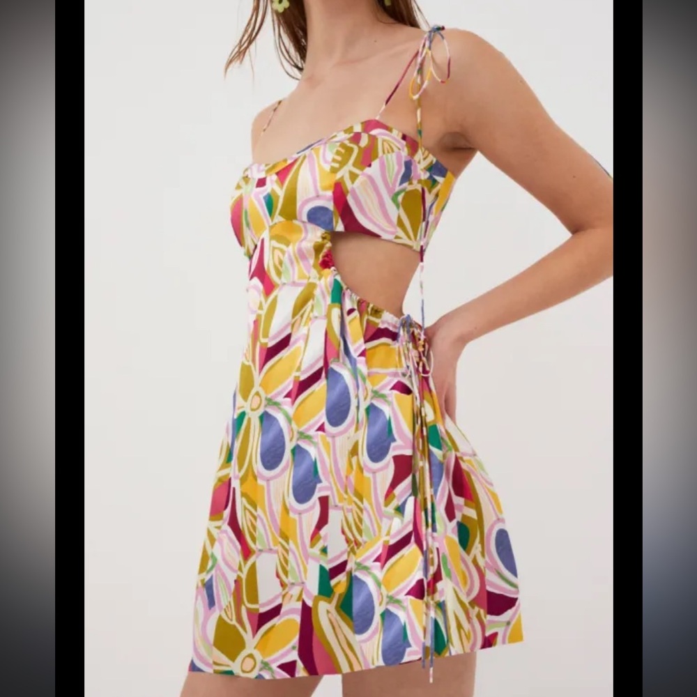 For Love & Lemons Multicolor Floral Cutout Mini Dress